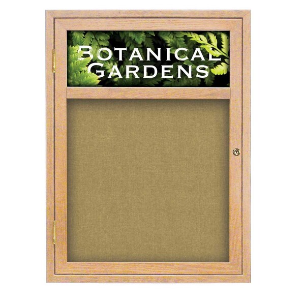 Sliding Glass Door Radius Letterboard, 96"x48", Bronze/Black
